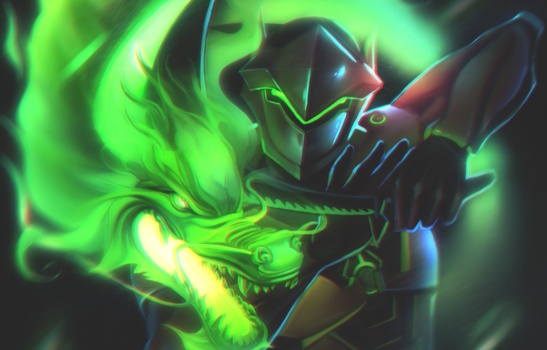 Download Genji (Overwatch) Video Game Overwatch HD Wallpaper by DziKawa