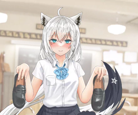 hololive Shirakami Fubuki Anime Virtual Youtuber HD Desktop Wallpaper | Background Image