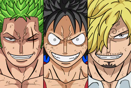Monster Trio Sanji (One Piece) Monkey D. Luffy Roronoa Zoro Anime One Piece HD Desktop Wallpaper | Background Image