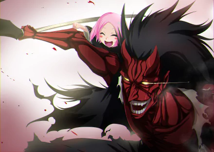 Yachiru Kusajishi and Kenpachi Zaraki from Bleach: Thousand-Year Blood War in an intense, dynamic pose, depicted in vibrant 4K Ultra HD anime style.