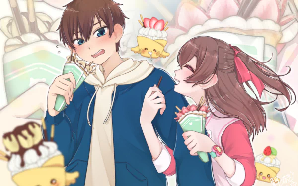 Shinada Takumi Nagomi Yui Anime Delicious Party Precure HD Desktop Wallpaper | Background Image