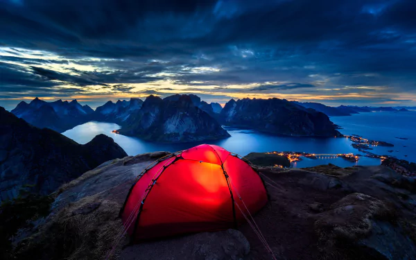 camping photography Lofoten HD Desktop Wallpaper | Background Image