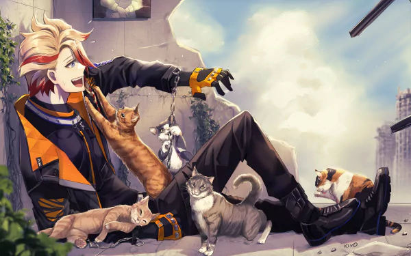 Holostars Axel Syrios Anime Virtual Youtuber HD Desktop Wallpaper | Background Image