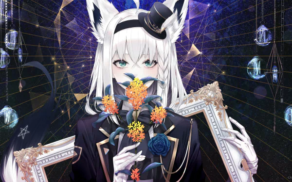 hololive Shirakami Fubuki Anime Virtual Youtuber HD Desktop Wallpaper | Background Image