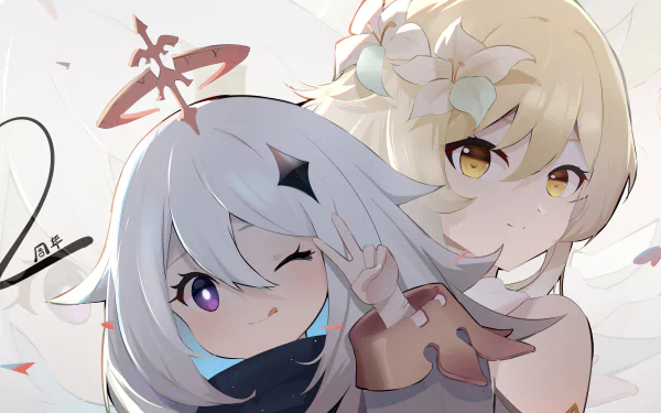 Lumine (Genshin Impact) Paimon (Genshin Impact) video game Genshin Impact HD Desktop Wallpaper | Background Image