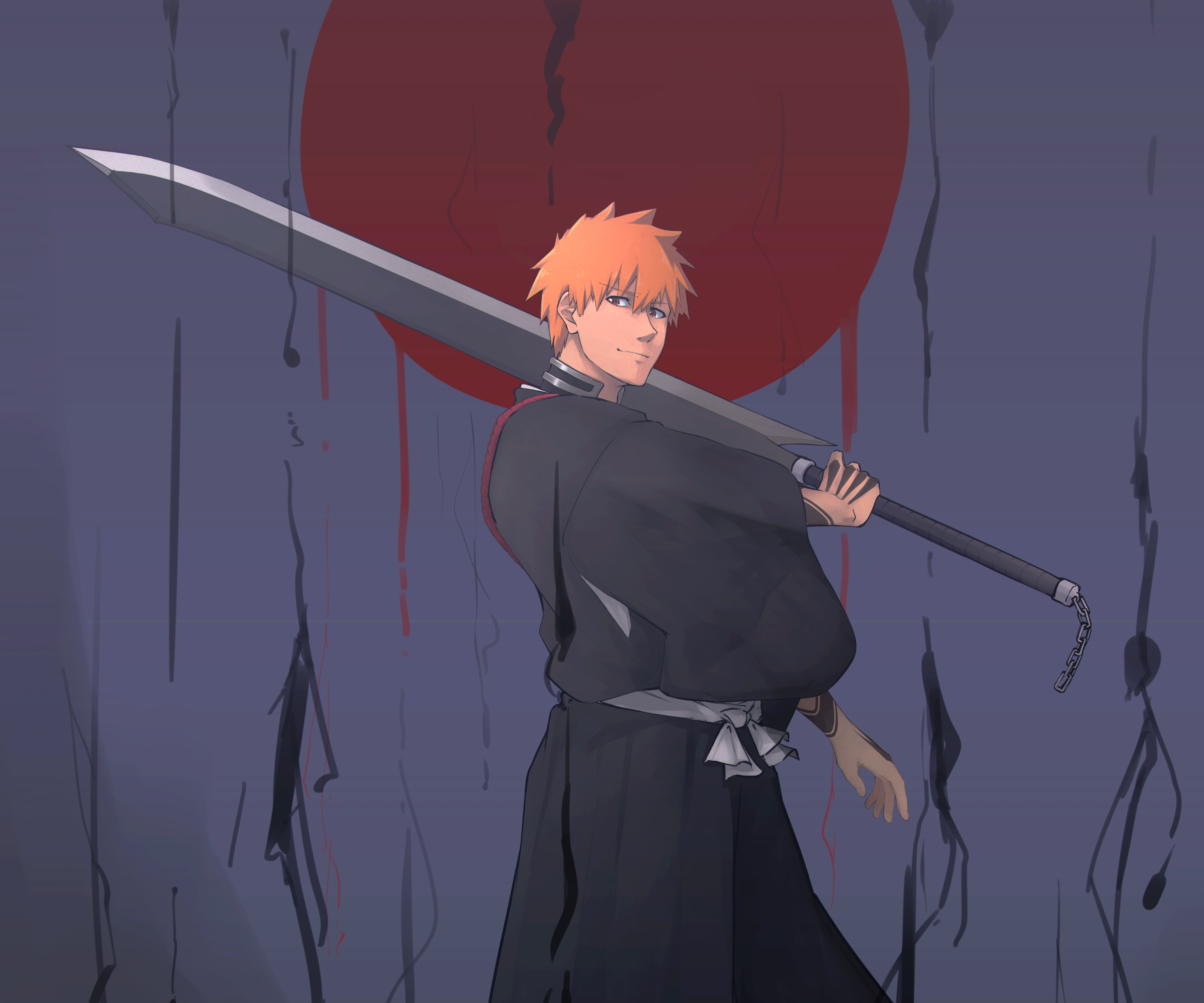 Wallpaper ID: 386867 / Anime Bleach, Minimalist, Bankai, Ichigo Kurosaki,  1080x1920 Phone Wallpaper