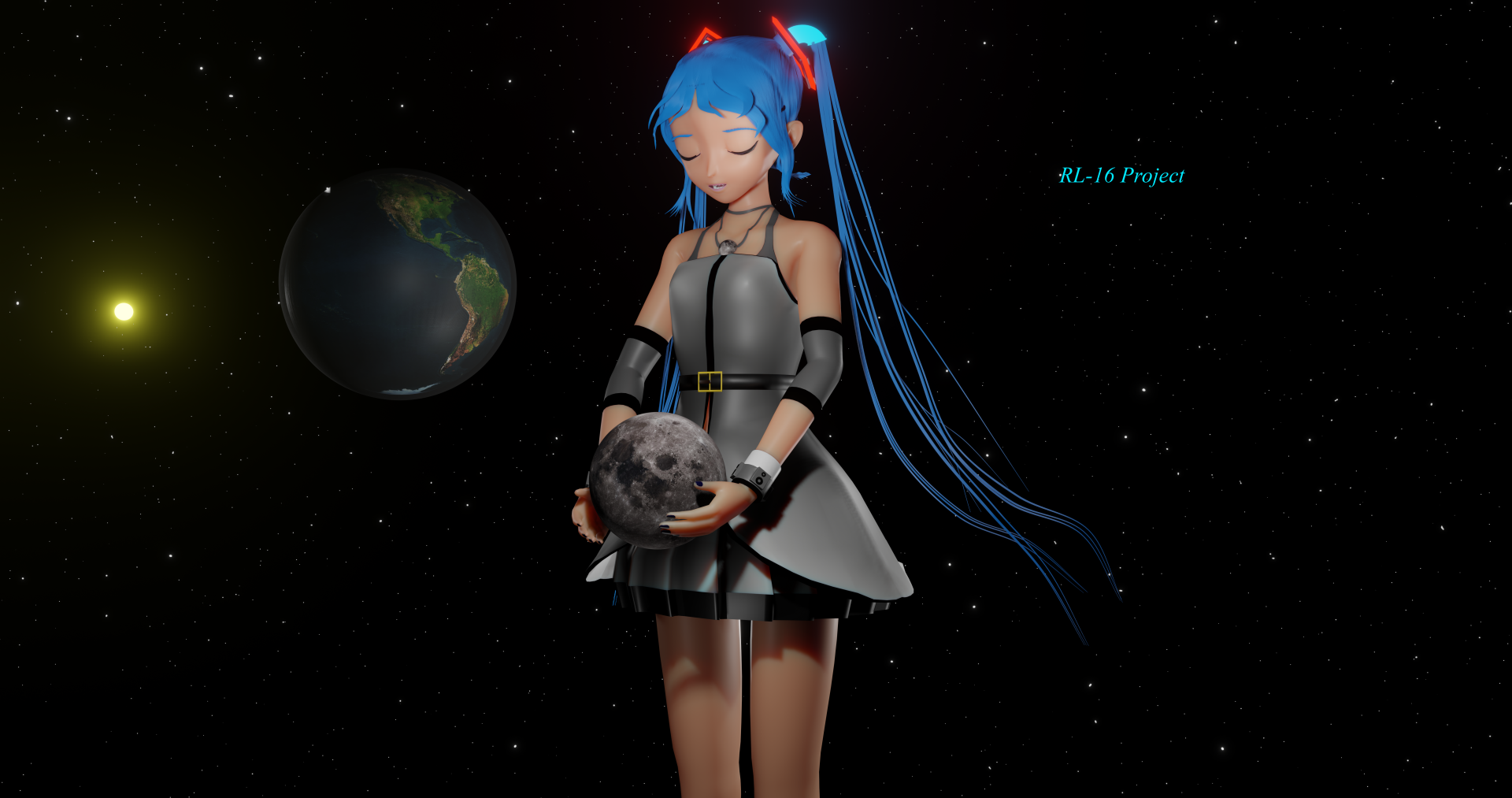 Hatsune Miku Blender Blue Moon Cover by RL-16 Project