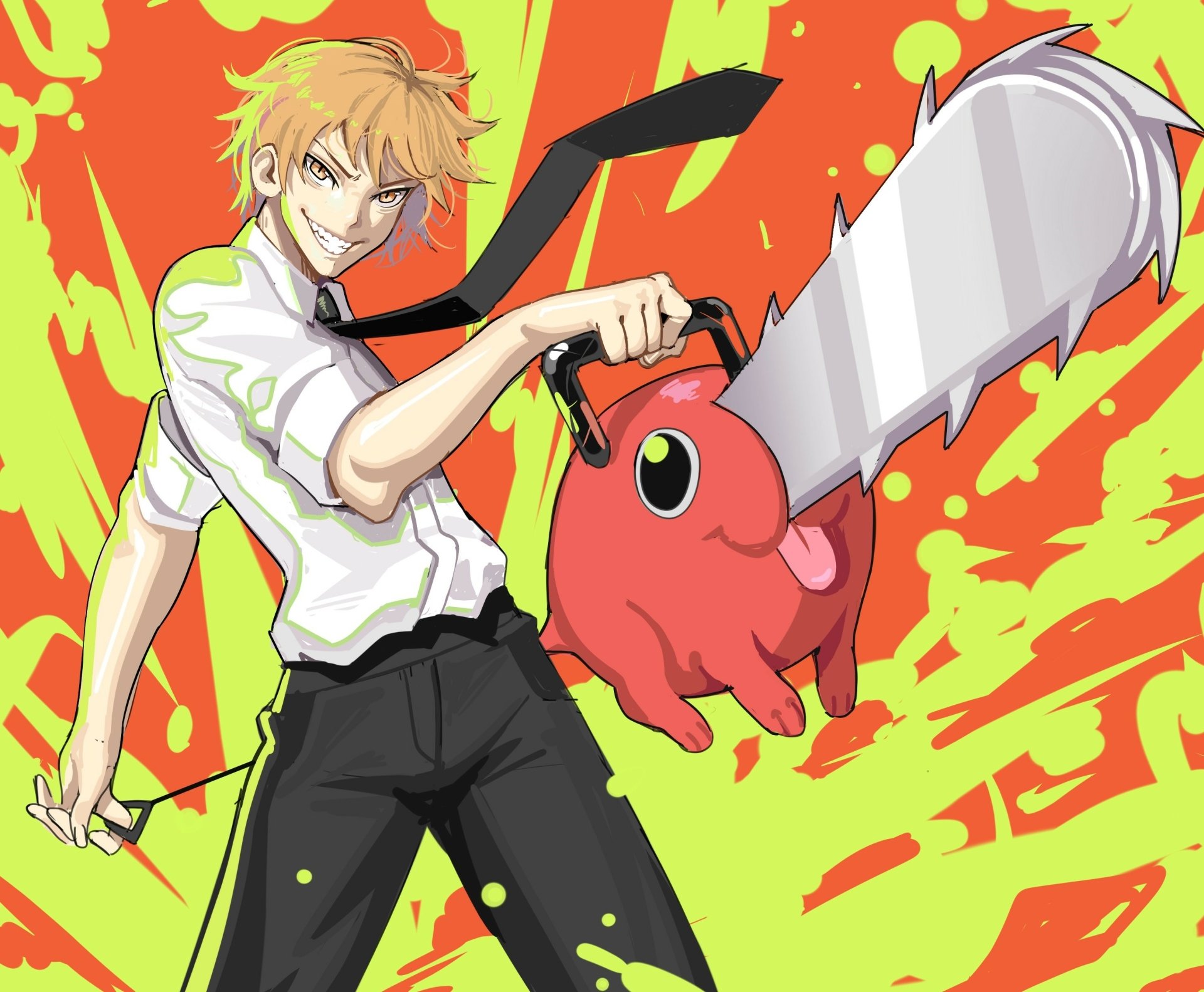 Download Pochita (Chainsaw Man) Denji (Chainsaw Man) Anime Chainsaw Man HD Wallpaper by daniaeru
