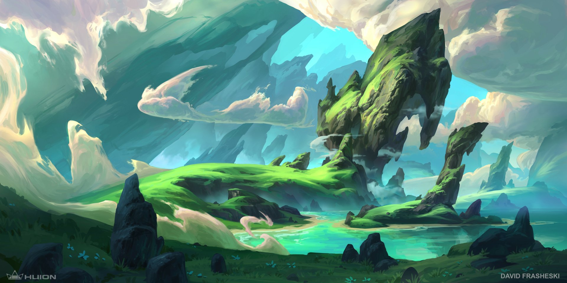 Download Fantasy Landscape Fantasy Landscape HD Wallpaper by David Frasheski