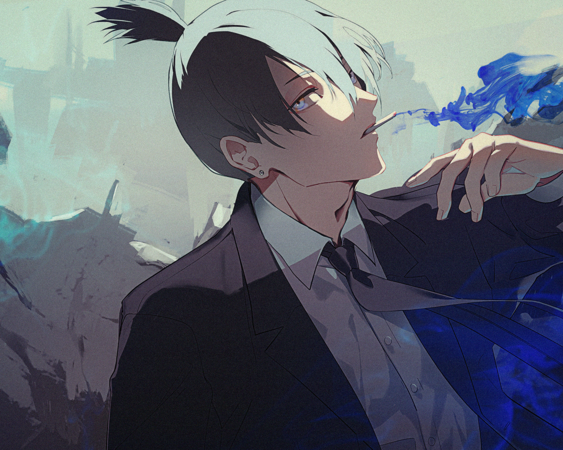 Download Aki Hayakawa Anime Chainsaw Man HD Wallpaper by 高嶋ユタカ