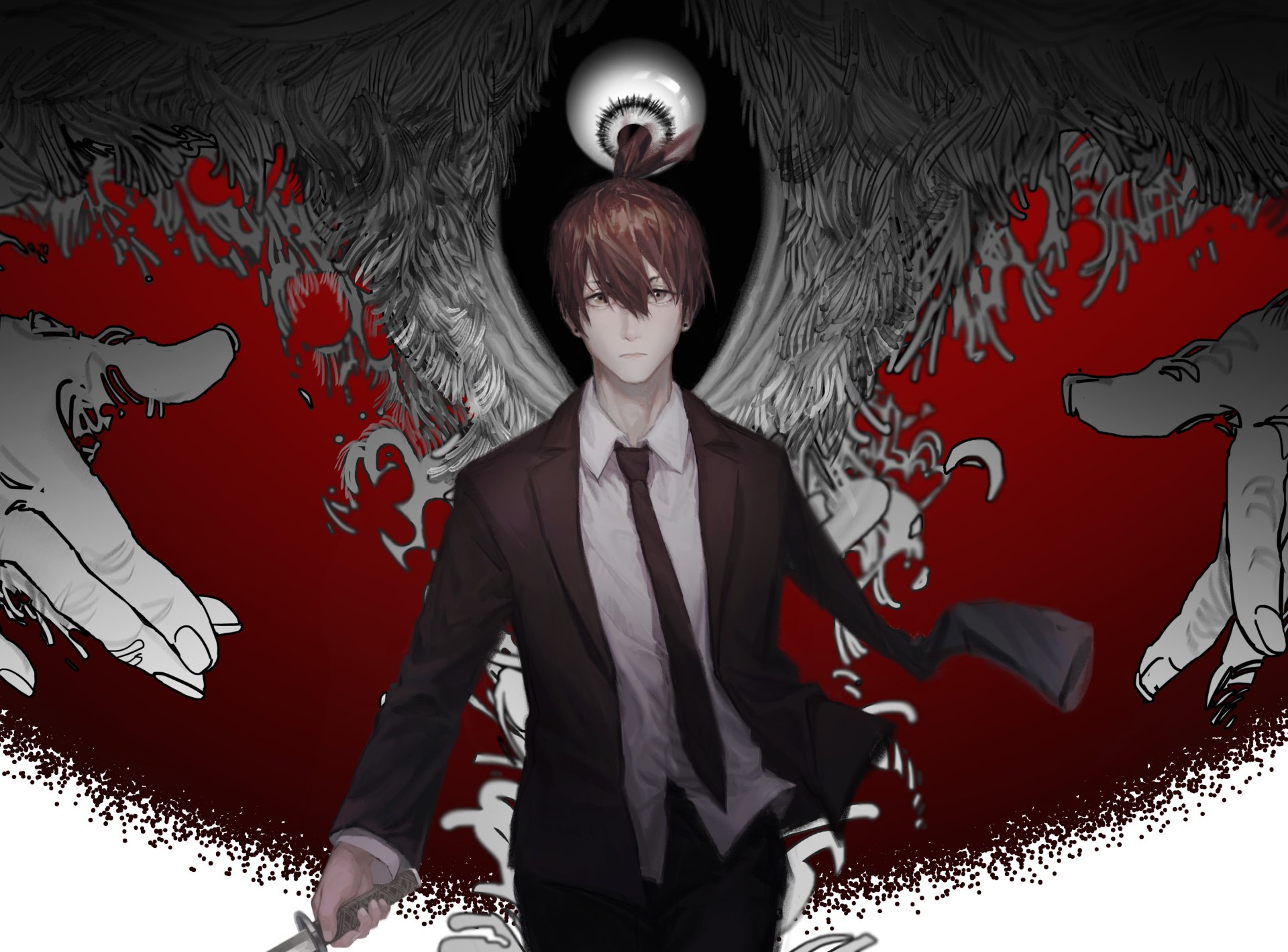 Download Aki Hayakawa Anime Chainsaw Man HD Wallpaper by 明曰