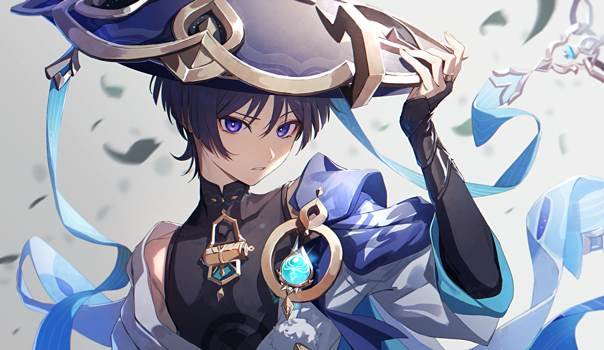 4K Ultra HD PC desktop wallpaper featuring Scaramouche from the video game Genshin Impact, showcasing detailed character art with vibrant colors and dynamic design.