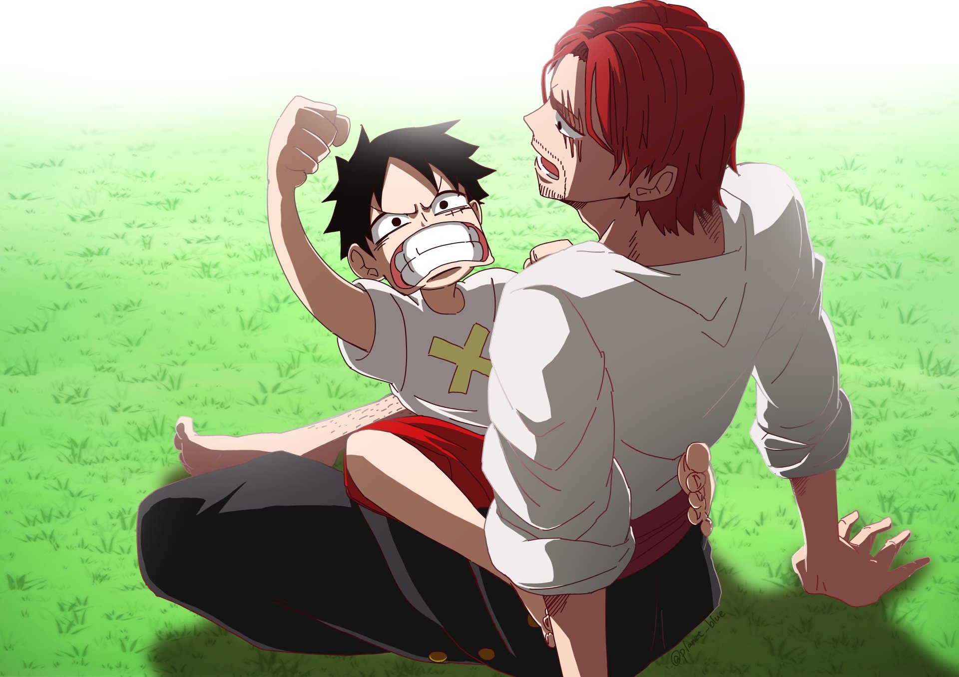 Download Shanks (One Piece) Monkey D. Luffy Anime One Piece 4k Ultra HD Wallpaper by 広夢