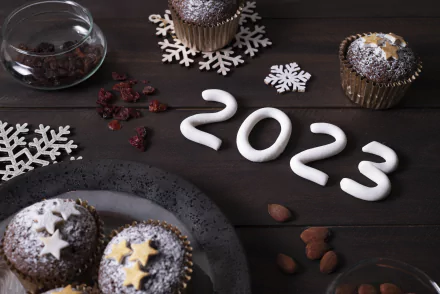 muffin holiday New Year 2023 HD Desktop Wallpaper | Background Image