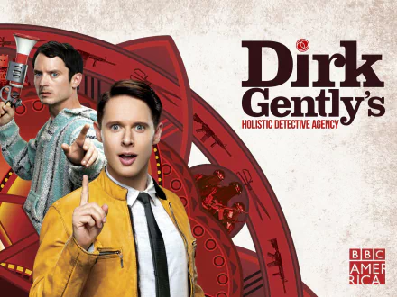 Samuel Barnett Elijah Wood TV Show Dirk Gently's Holistic Detective Agency HD Desktop Wallpaper | Background Image