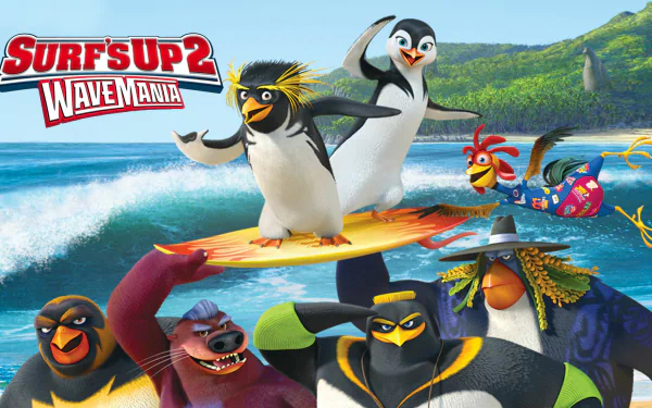 surfer furry (anthropomorphic) penguin movie surf's up 2 HD Desktop Wallpaper | Background Image