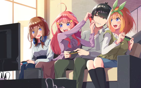 Yotsuba Nakano Fuutarou Uesugi Itsuki Nakano Miku Nakano Anime The Quintessential Quintuplets HD Desktop Wallpaper | Background Image