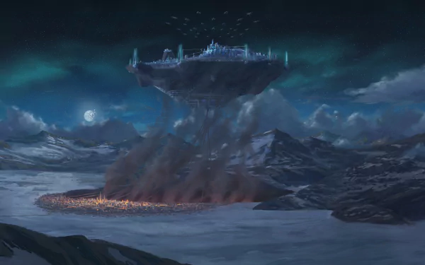 floating island Sci Fi city sci fi city HD Desktop Wallpaper | Background Image