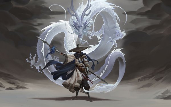 Fantasy Warrior Chinese Dragon HD Wallpaper | Background Image