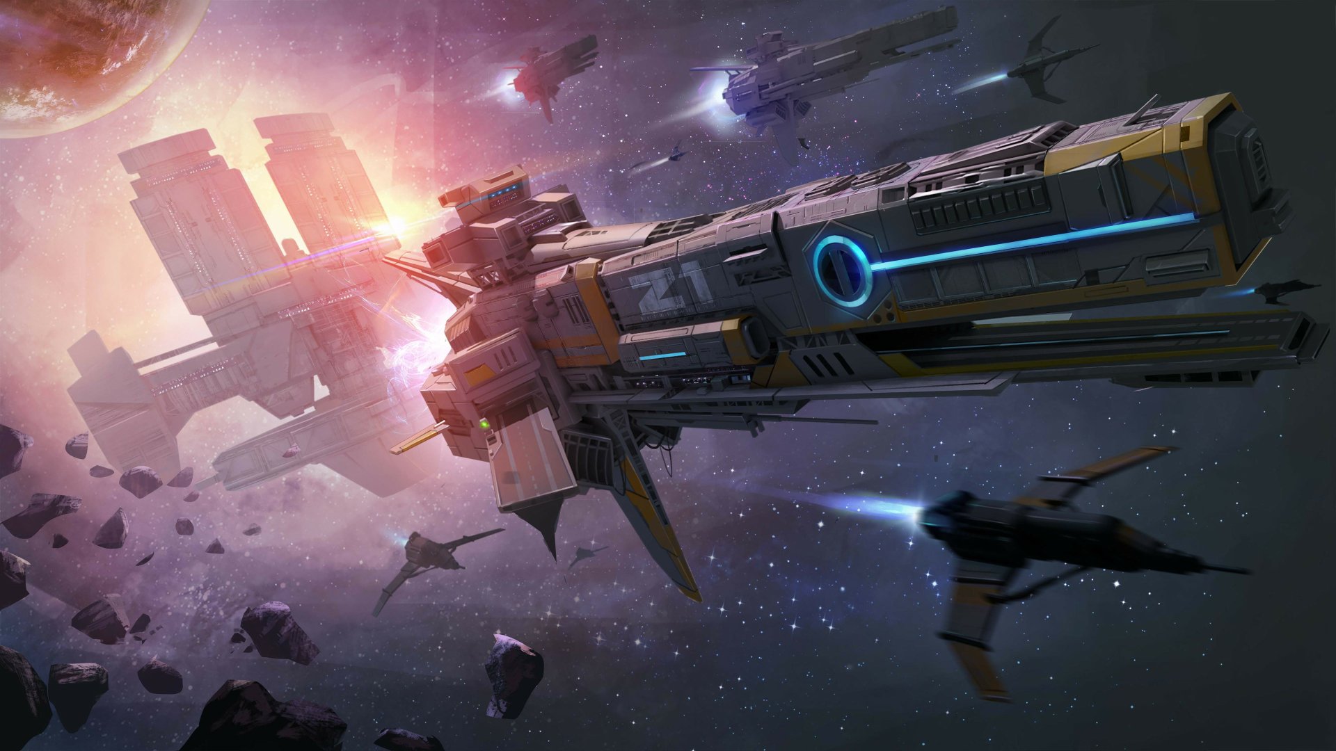 4K Ultra HD Sci Fi Spaceship Armada In Deep Space Battle By Wu Enyu 