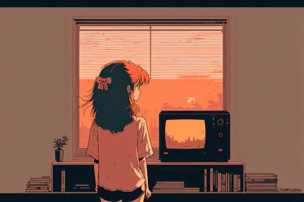 AI Art Anime girl anime girl HD Desktop Wallpaper | Background Image