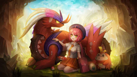 Koraidon (Pokémon) Fuecoco (Pokémon) video game Pokémon: Scarlet And Violet HD Desktop Wallpaper | Background Image