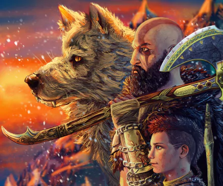Atreus (God Of War) Kratos (God Of War) video game God of War: Ragnarök HD Desktop Wallpaper | Background Image