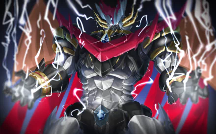 4K Ultra HD PC desktop wallpaper featuring Mazin Emperor G, a powerful anime robot inspired by Mazinger Z, surrounded by dynamic lightning effects.