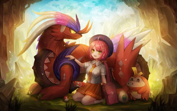 Koraidon (Pokémon) Fuecoco (Pokémon) video game Pokémon: Scarlet And Violet HD Desktop Wallpaper | Background Image