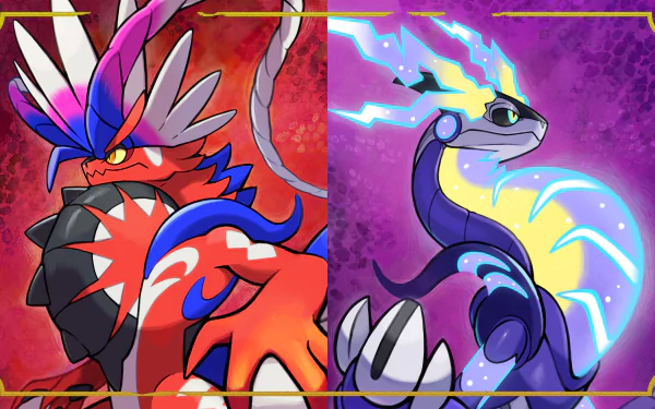 Miraidon (Pokémon) Koraidon (Pokémon) video game Pokémon: Scarlet And Violet HD Desktop Wallpaper | Background Image