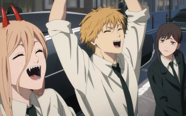Kobeni Higashiyama Power (Chainsaw Man) Denji (Chainsaw Man) Anime Chainsaw Man HD Desktop Wallpaper | Background Image
