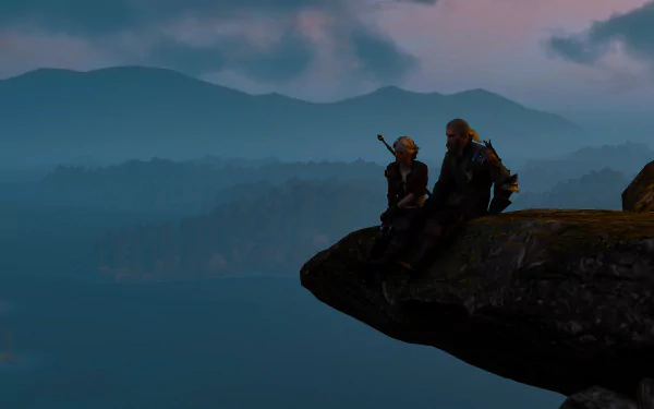  The Witcher 3 Yennefer Geralt and Ciri On The Cliff
