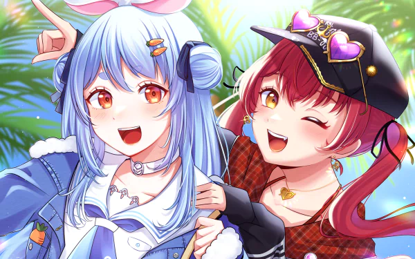  Houshou Marine &amp; Usada Pekora by saaanii