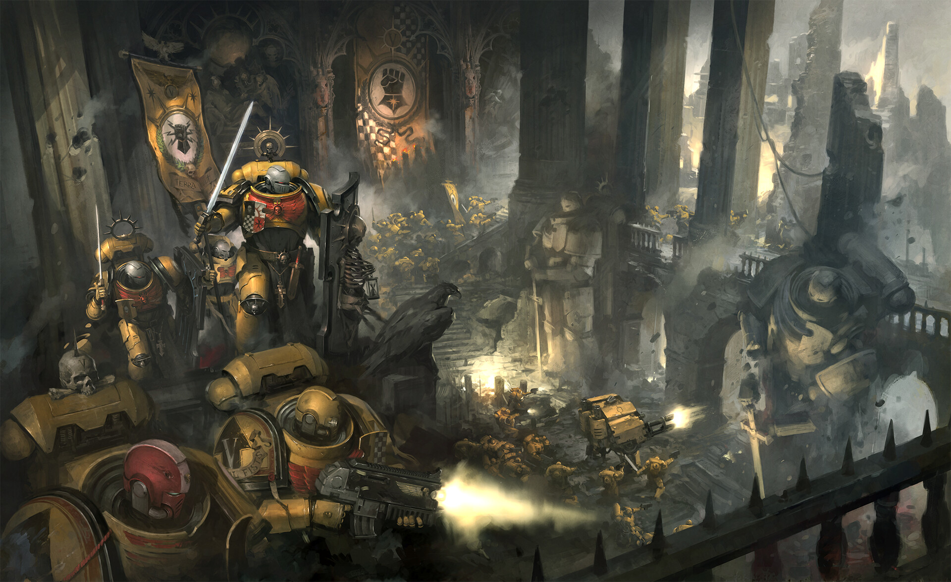 Warhammer 40k - Imperial Fists - Bastion Strike Force Cover by Jaime Martinez