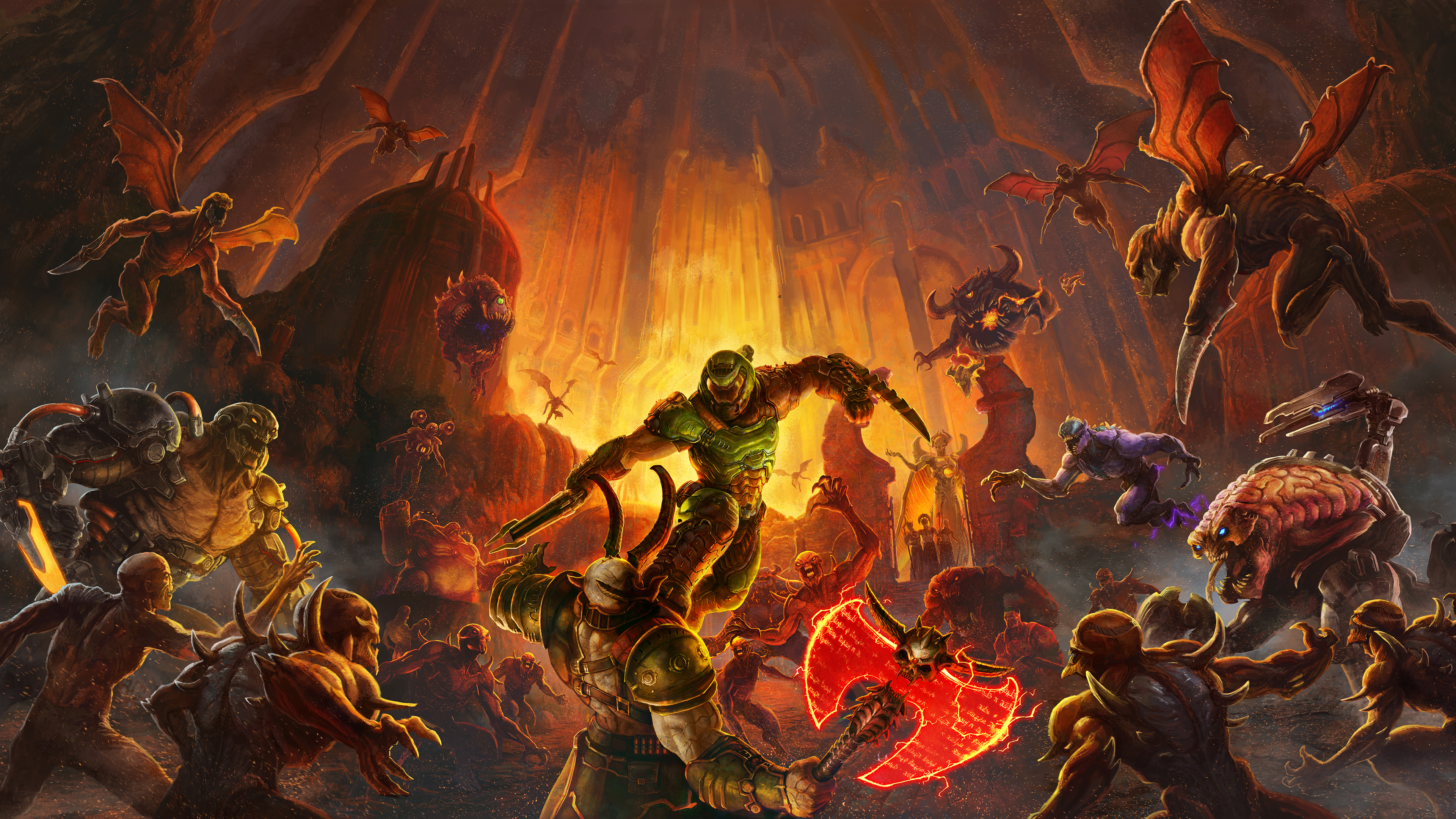 DOOM Eternal HD Wallpapers - background Thiết kế lại màn hình của bạn với những hình nền HD độc đáo của DOOM Eternal. Với mỗi bức tranh nền, bạn sẽ được trải nghiệm cảm giác được đắm mình trong thế giới hư cấu, kết hợp với đồ họa lớn của trò chơi. Tạo nên một không gian làm việc và giải trí độc đáo với những bức tranh nền tuyệt vời này, và chinh phục các thử thách trong DOOM Eternal!