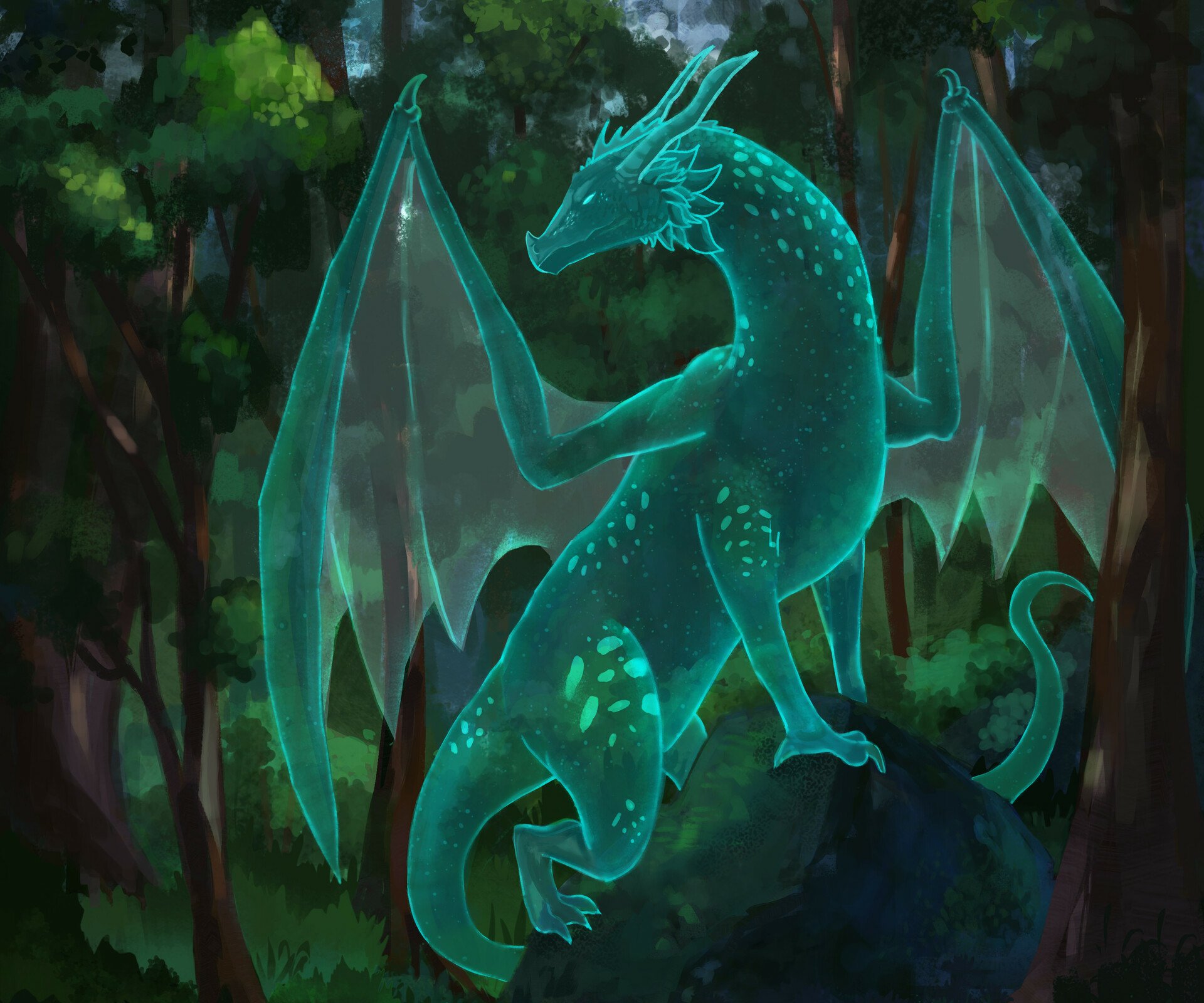 Download Fantasy Dragon Green Dragon HD Wallpaper by Lindsey Wailes