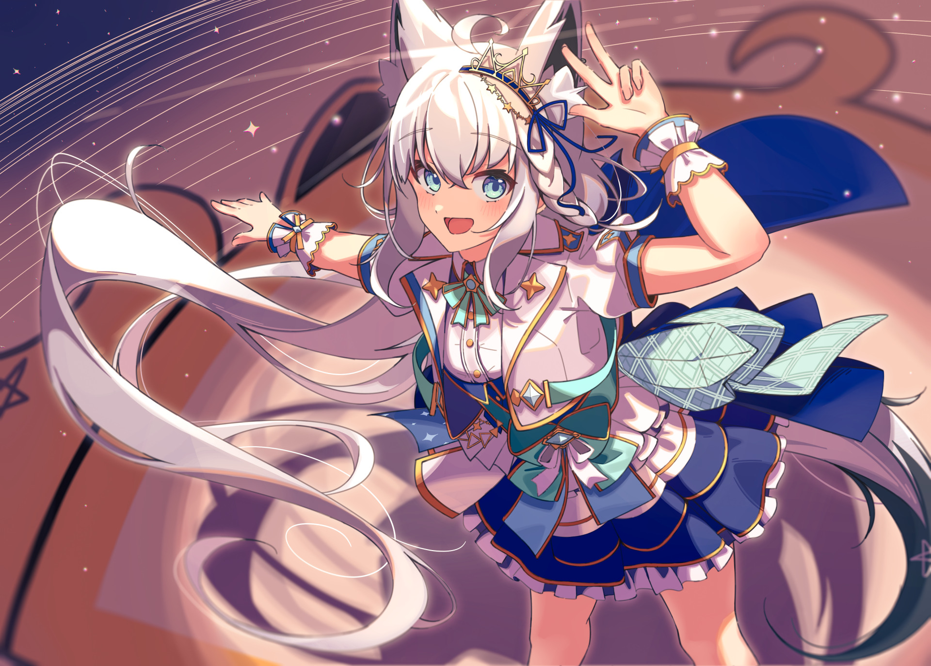 Download Hololive Shirakami Fubuki Anime Virtual Youtuber HD Wallpaper by 上原よもぎ