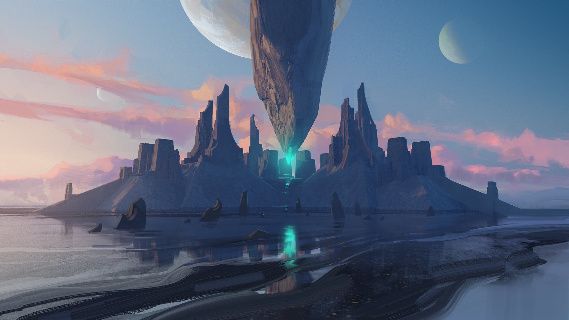 Download Sci Fi Landscape HD Wallpaper by Quentin Mabille