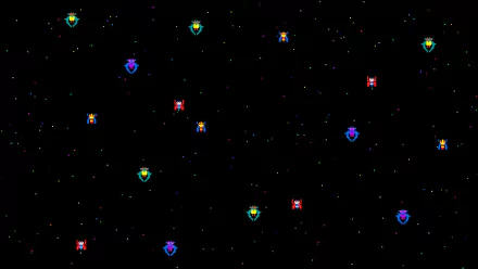 pixel art video game galaga HD Desktop Wallpaper | Background Image