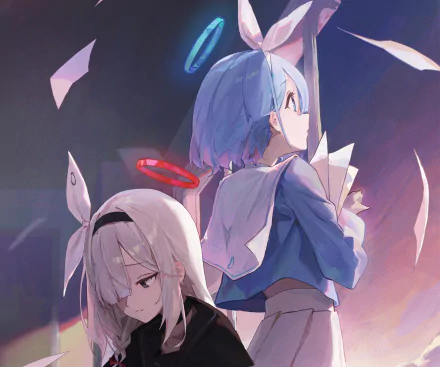 HD PC desktop wallpaper featuring Arona from the video game Blue Archive, showcasing detailed character art and dynamic lighting.