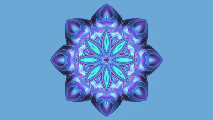  Pastel Blue and Purple Kalidoscope Flower