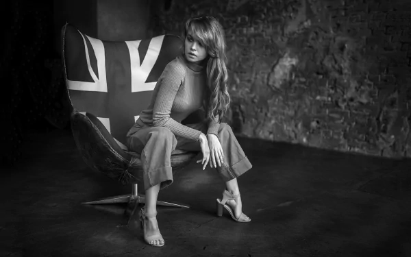 Black & White woman Anastasiya Scheglova HD Desktop Wallpaper | Background Image