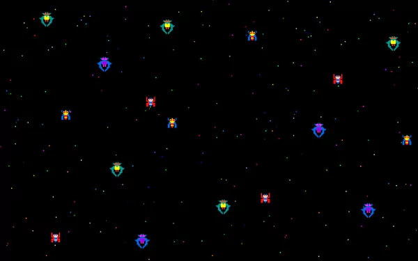 pixel art video game galaga HD Desktop Wallpaper | Background Image