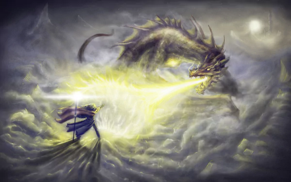wizard fantasy dragon HD Desktop Wallpaper | Background Image