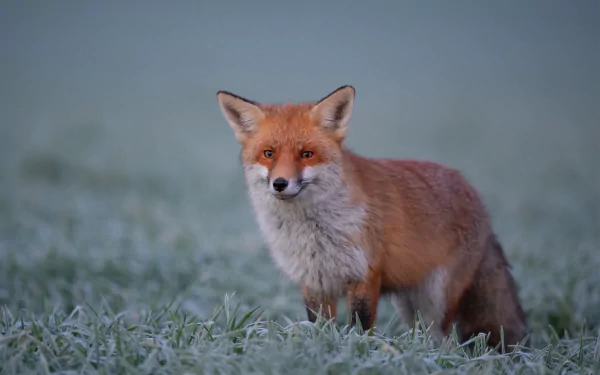 Majestic fox in a vivid HD desktop wallpaper, showcasing stunning wildlife captured in a beautiful background.