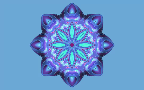  Pastel Blue and Purple Kalidoscope Flower