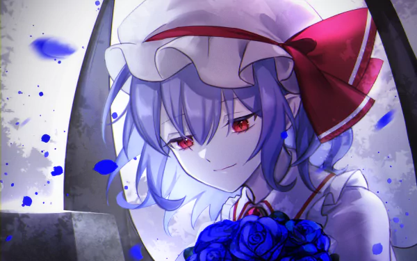 Remilia Scarlet from Touhou, an elegant anime character depicted in a high-definition desktop wallpaper.