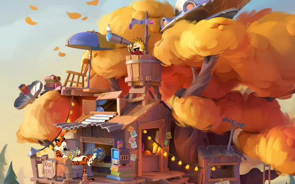 Comic Calvin & Hobbes HD Desktop Wallpaper | Background Image