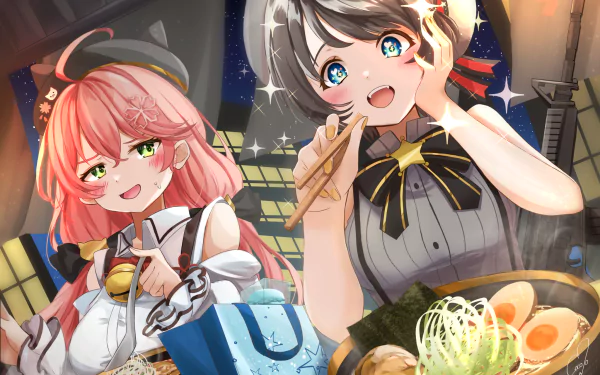  Oozora Subaru &amp; Sakura Miko by corona519