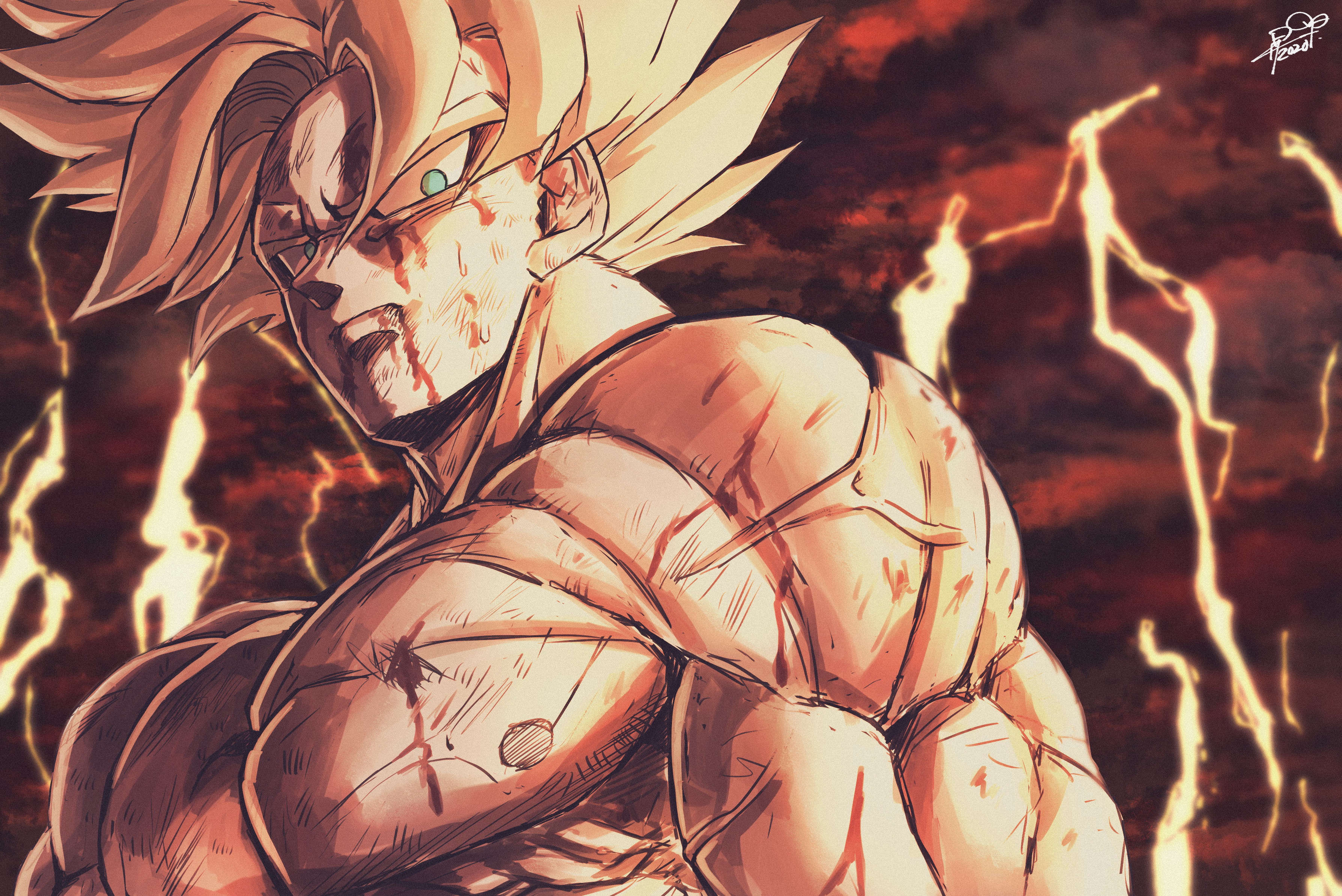 Goku,Super saiyan , HD, UHD, HDR, Highly detailed, h, saiyajin ou sayajin 